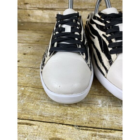 COLE HAAN Grand Crosscourt Sneaker Womens 6.5 B BLACK & WHITE Zebra Calf Hair - Picture 3 of 11